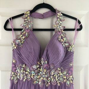 Caché Lavender Halter Top Gown